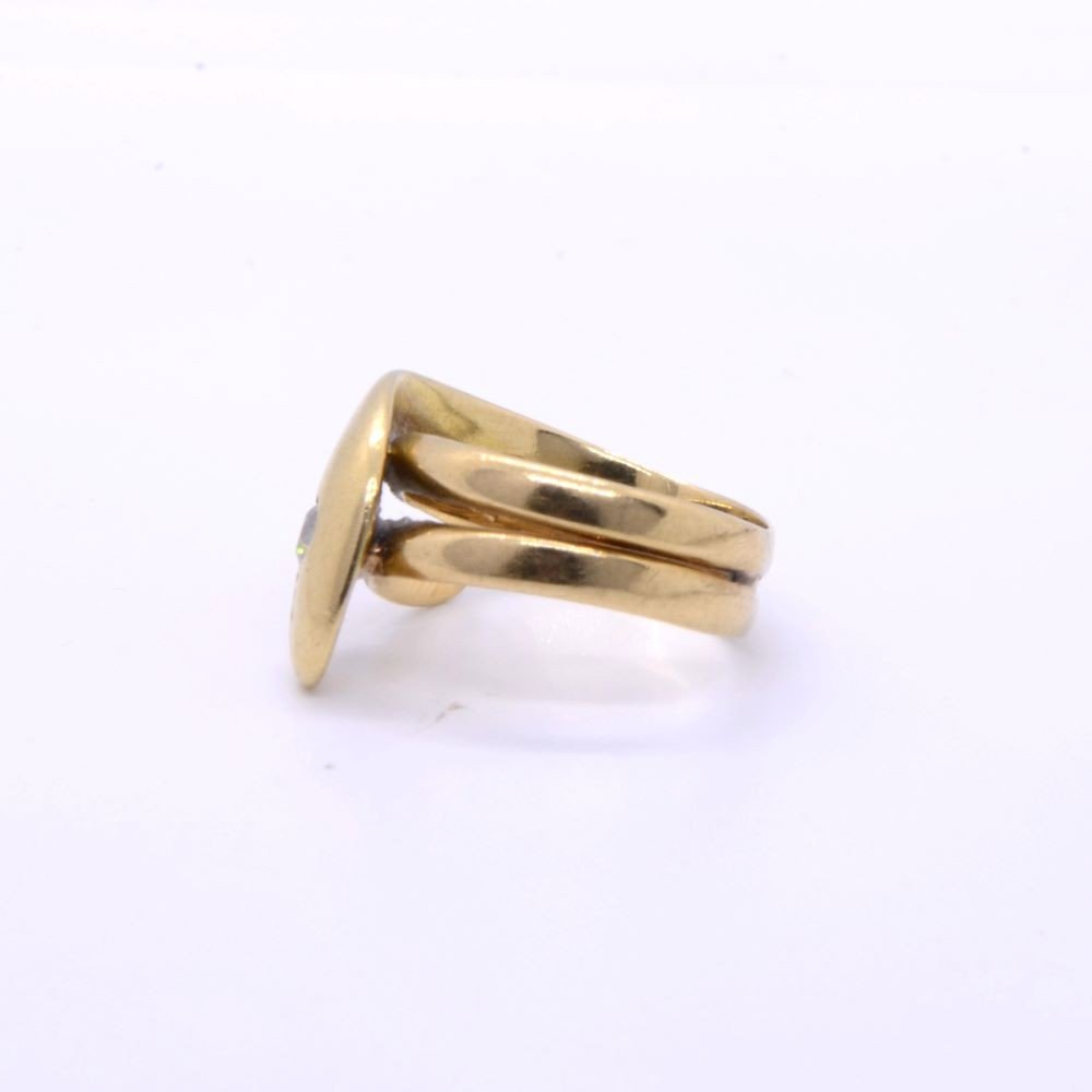 18k Gold And Diamond Snake Ring-photo-3