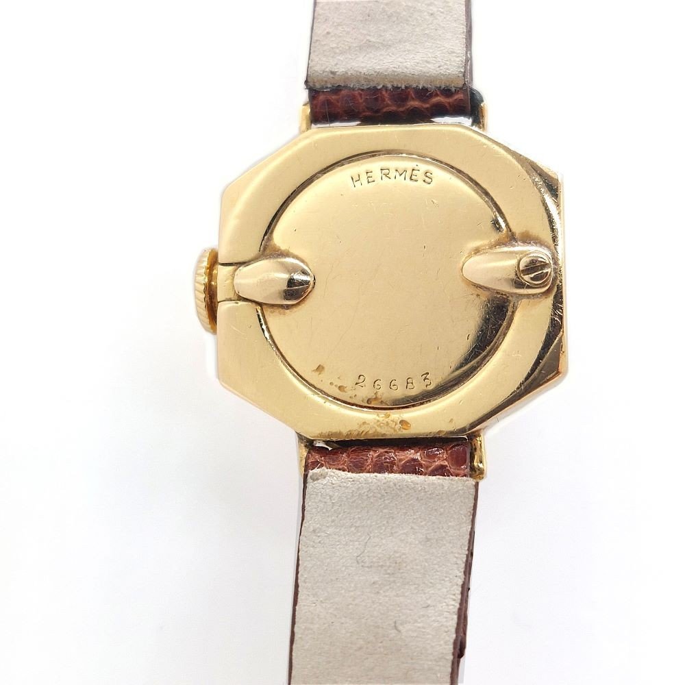 Universal Genève For Hermès, 18k “nut” Ladies Watch, Circa 1950-photo-4