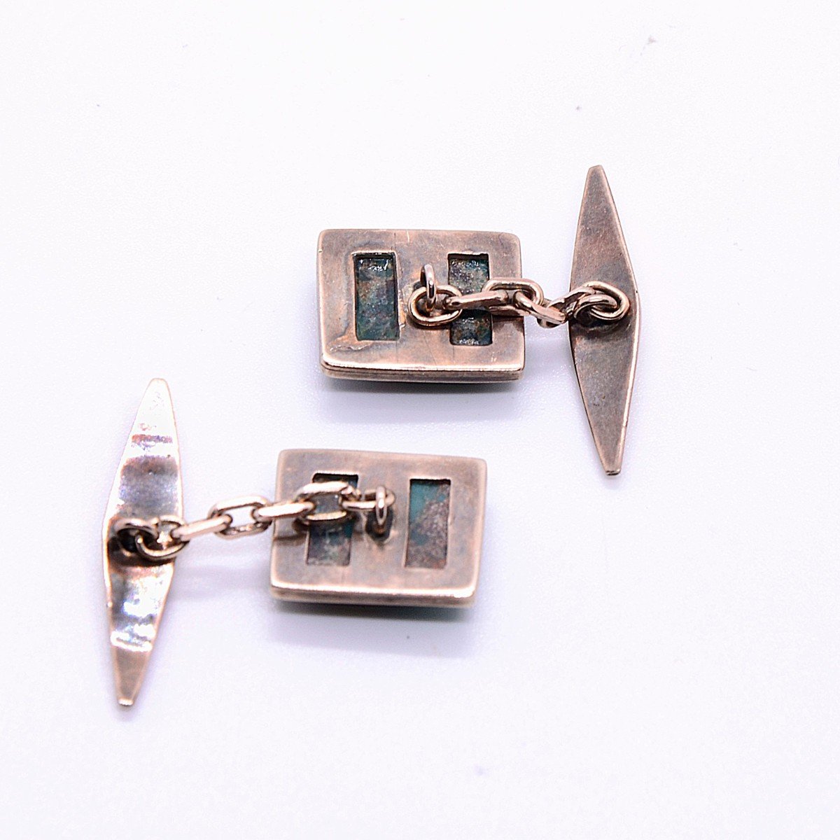 Rectangle And Gold Cufflinks -photo-2