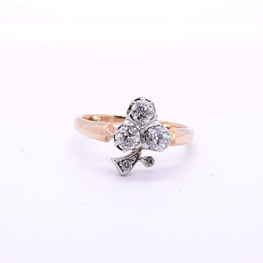 Victorian “clover” Ring, Gold And Diamonds-photo-3