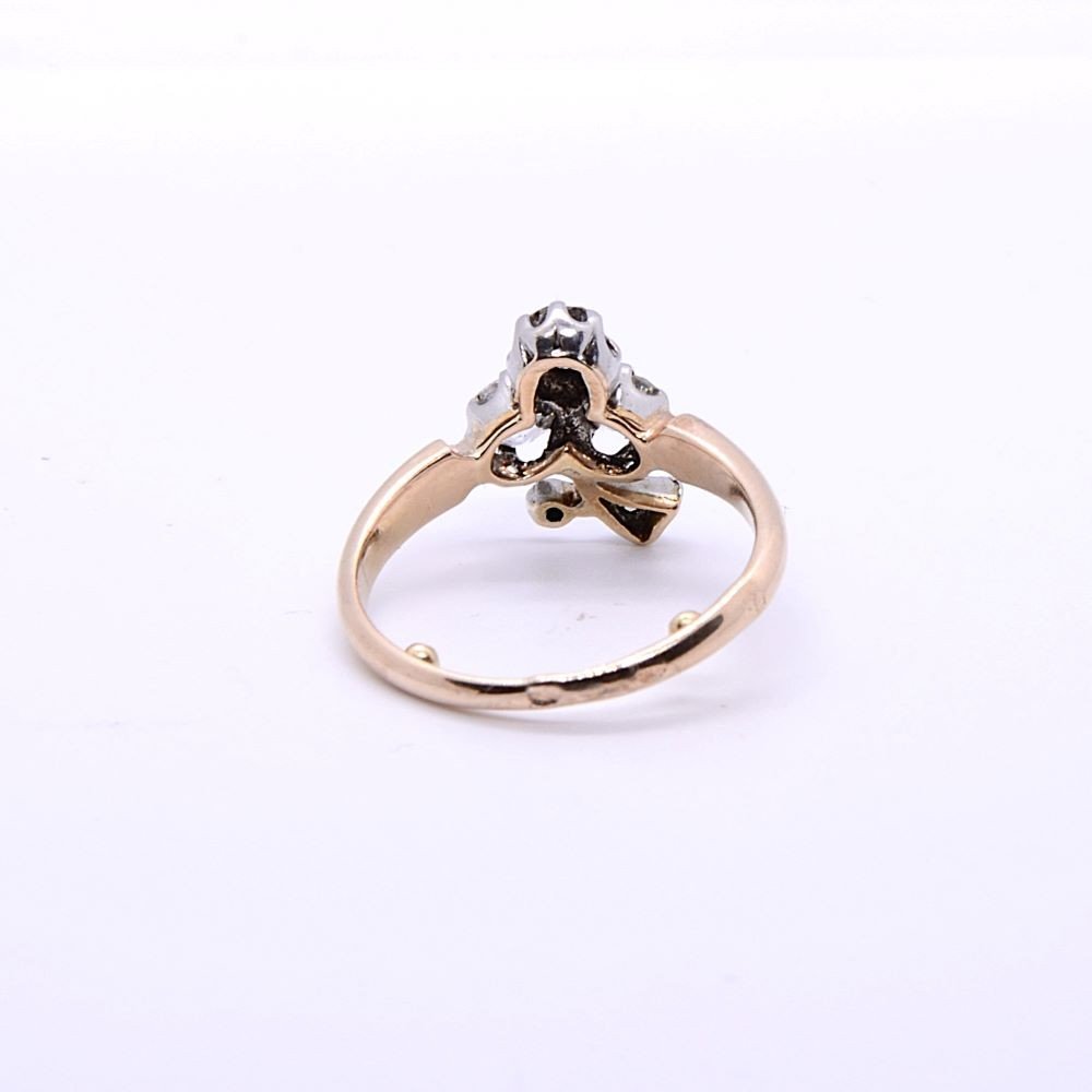 Victorian “clover” Ring, Gold And Diamonds-photo-3