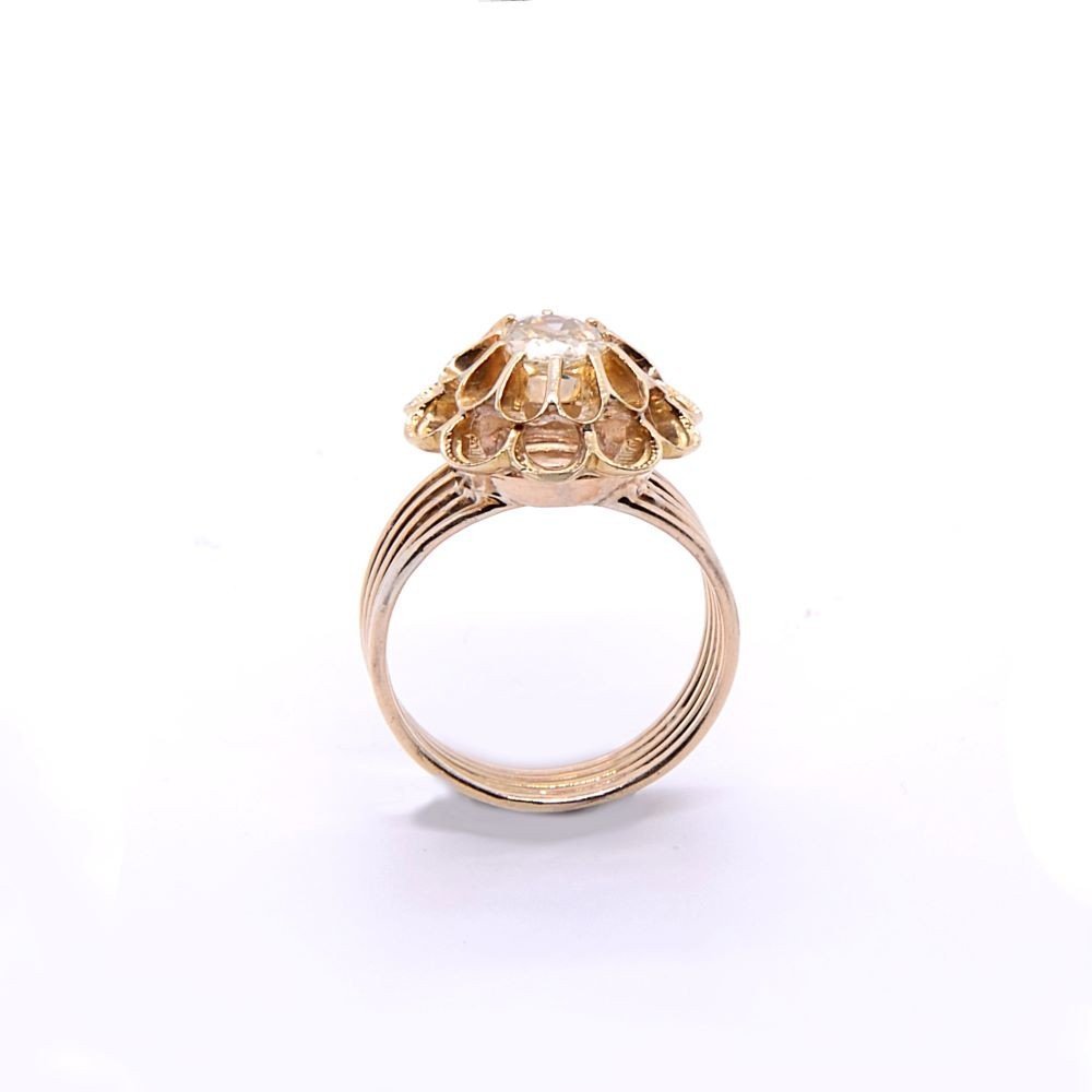 Napoleon III Yellow Diamond “flower” Ring-photo-1