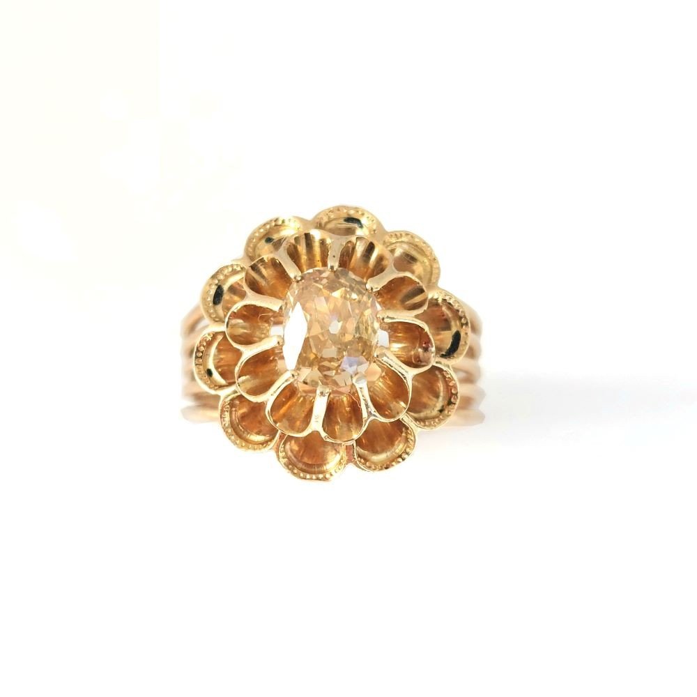 Napoleon III Yellow Diamond “flower” Ring