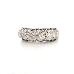 Riviere Ring From The 1940s, Platinum And Diamonds