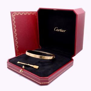 Cartier, Bracelet Love, Or Jaune, écrin Et Papiers