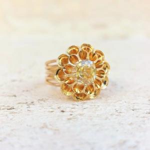 Napoleon III Yellow Diamond “flower” Ring