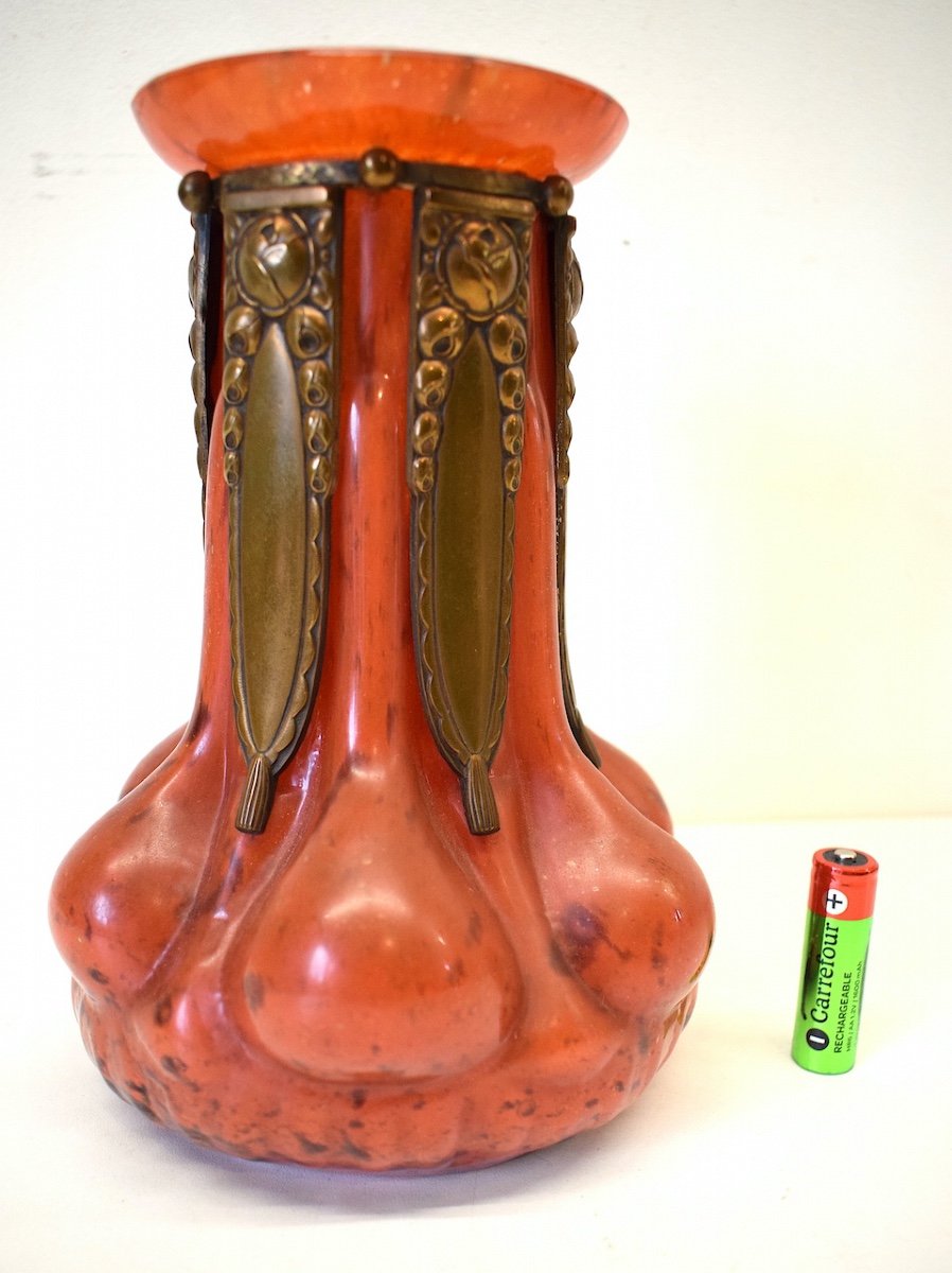Vase Sign&eacute; Val Verrerie d&#039;Art Lorrain  Daum &amp; Croismare  Art Nouveau  Ref409-photo-2