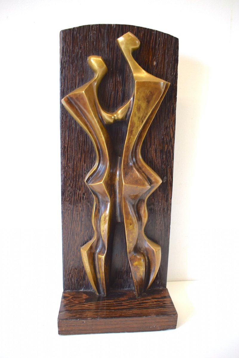 Bronze Modern Art Abstract Cubist Naked Women Ekanga Drc Africa Congo Ref416-photo-8