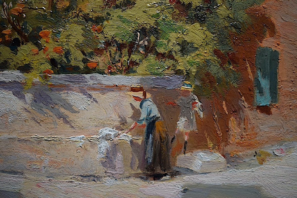 Edouard Leverd Landscape Countryside Washerwoman Provence XX Rt650-photo-3