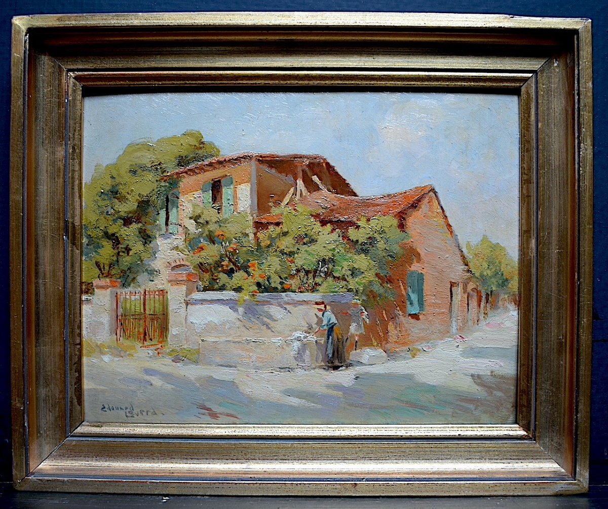 Edouard Leverd Landscape Countryside Washerwoman Provence XX Rt650-photo-4