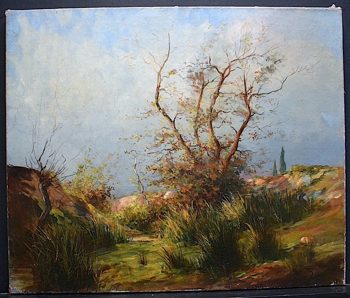 Provence Provençal Impressionist Countryside Landscape Signed To Identify XX Rt671