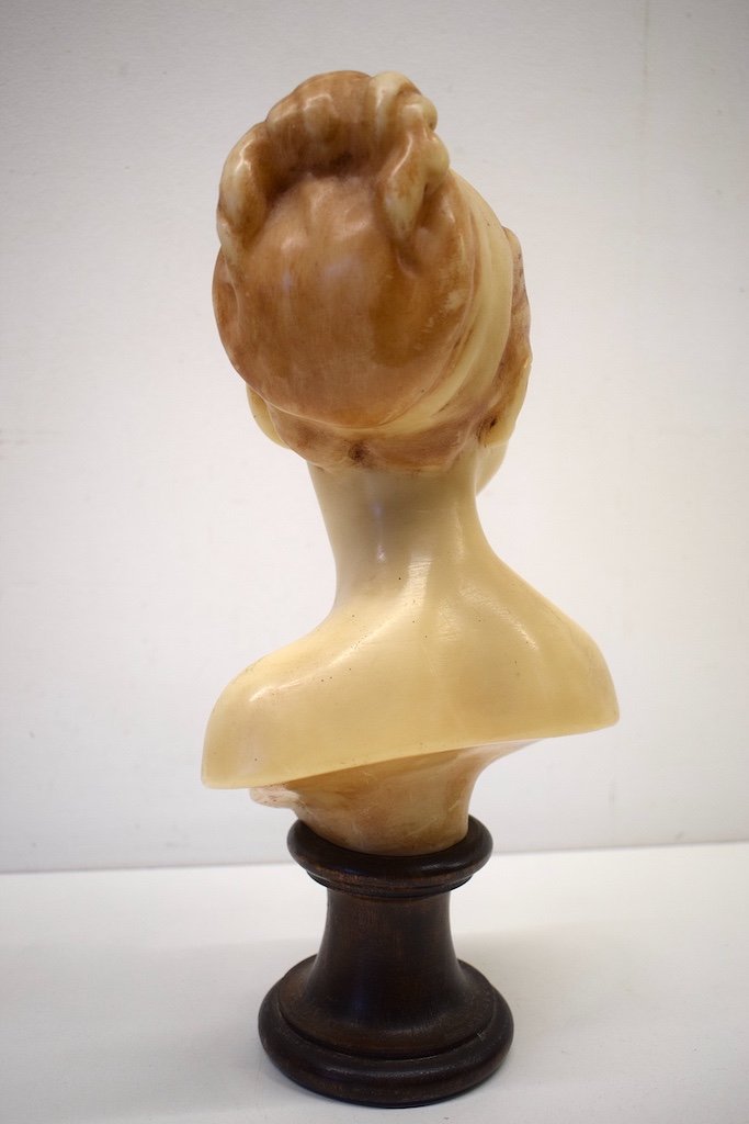 Bust In Wax Young Girl Louise Brongniart After Jean Antoine Houdon Ref448-photo-2