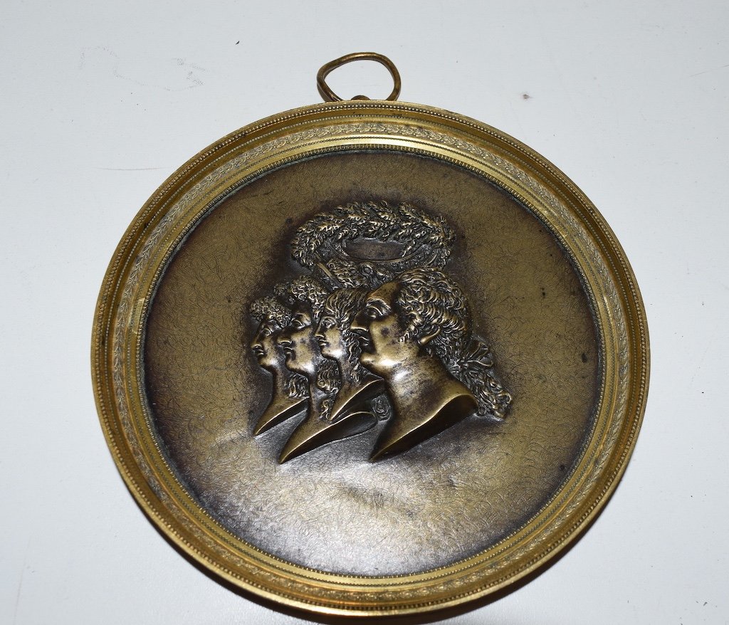 Bronze Medallion Portrait  King Louis XVI And The Royal Family Of France Queen Marie Antoinette Ref488-photo-7