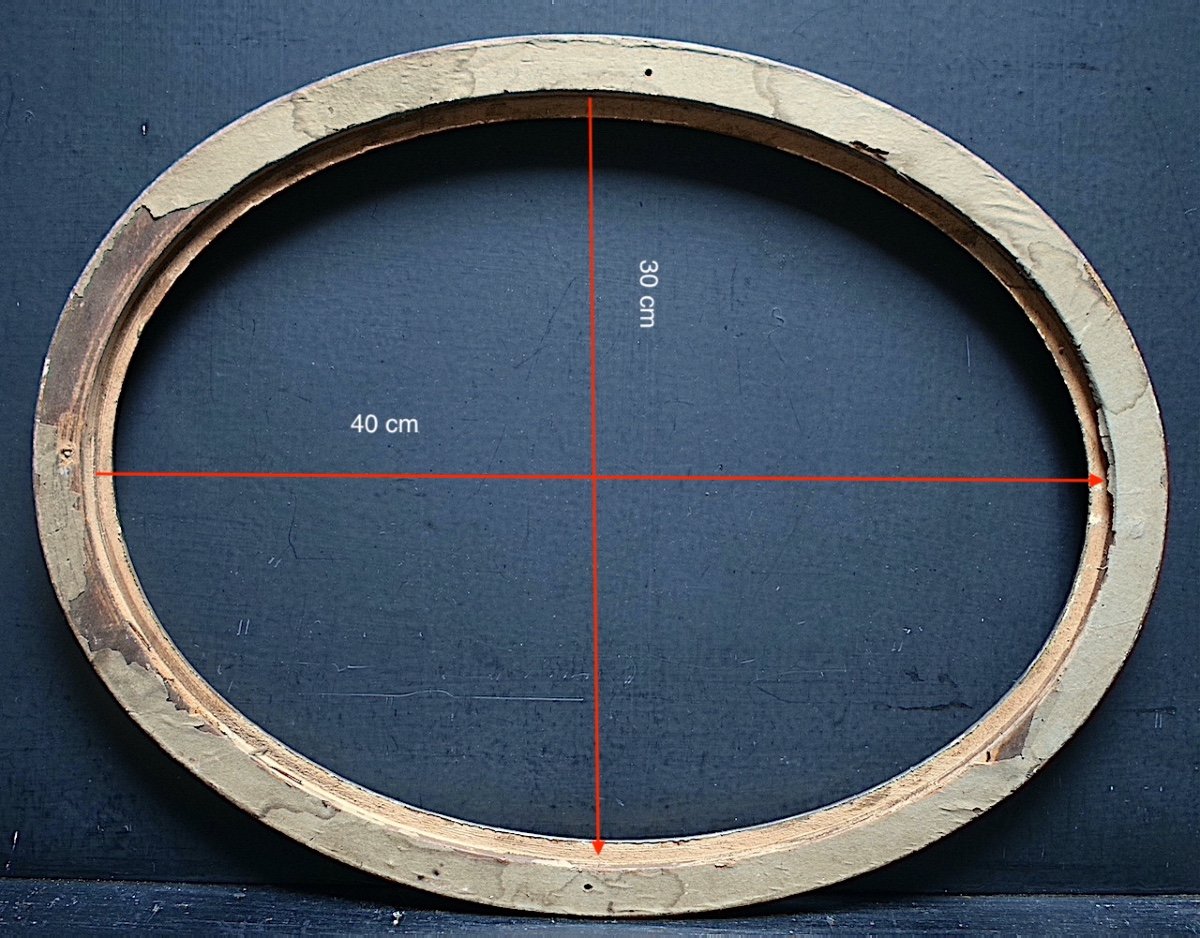 Oval Medallion Frame Year 1920 1930 Golden Rebate 40 X 30 Cm Frame Ref C1059-photo-2