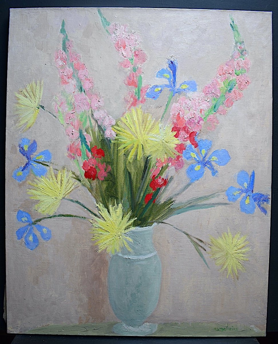 Thérèse Debains Post-impressionist Flowers Bouquet Still Life Rt799