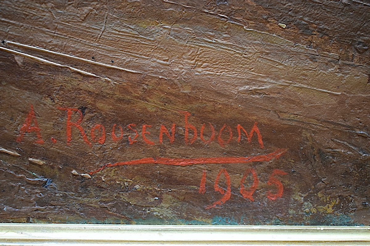 A Roosenboom Signé à identifier  Daté 1905  Scène d'Intérieur  XIX RT835 *-photo-6