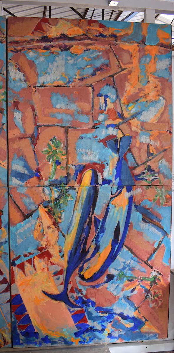 Andrew Hart Adler Fresco Format Large Abstract Expressionist Marine Painting Rt854 *-photo-2