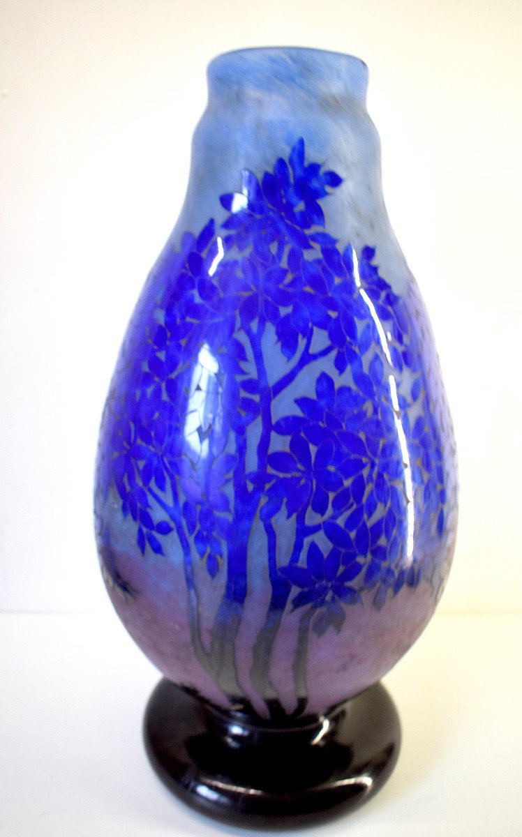 Rare And Imposing Glass Vase Signed Degué Art Nouveau Circa 1920 Ref549-photo-2