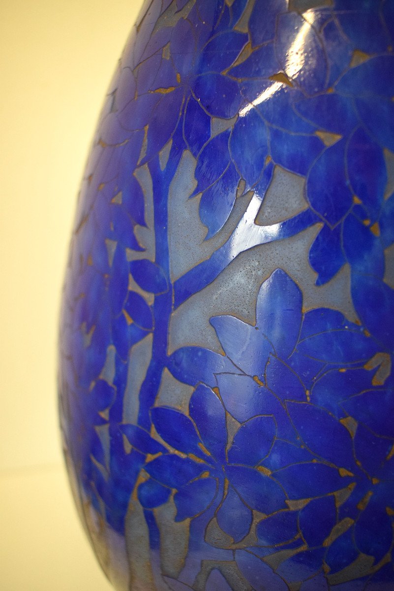 Rare And Imposing Glass Vase Signed Degué Art Nouveau Circa 1920 Ref549-photo-4