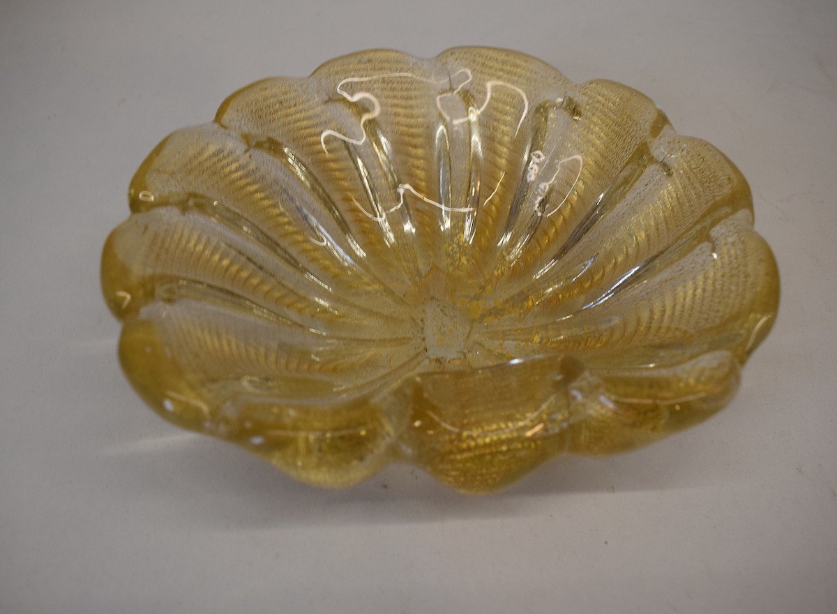 Baguier Cup Empty Pocket Crystal Murano Glassware Scallop Shell Shape Ref614-photo-3