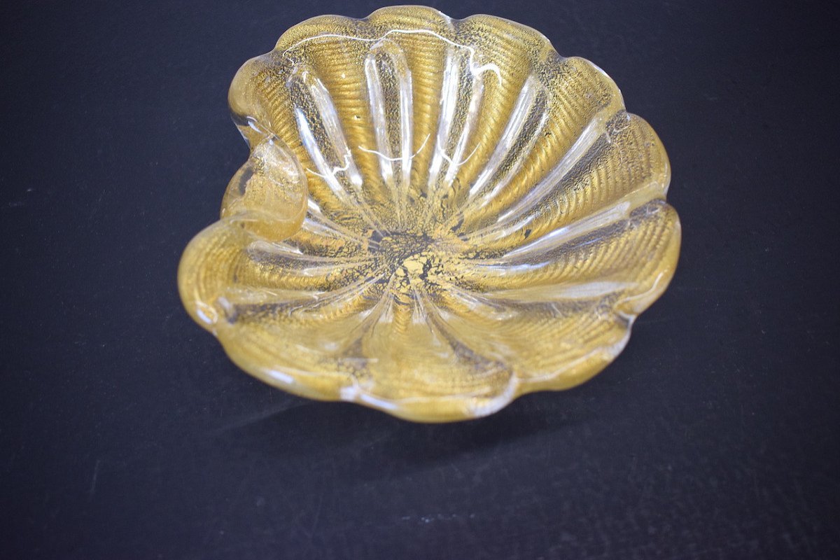 Baguier Cup Empty Pocket Crystal Murano Glassware Scallop Shell Shape Ref614-photo-7