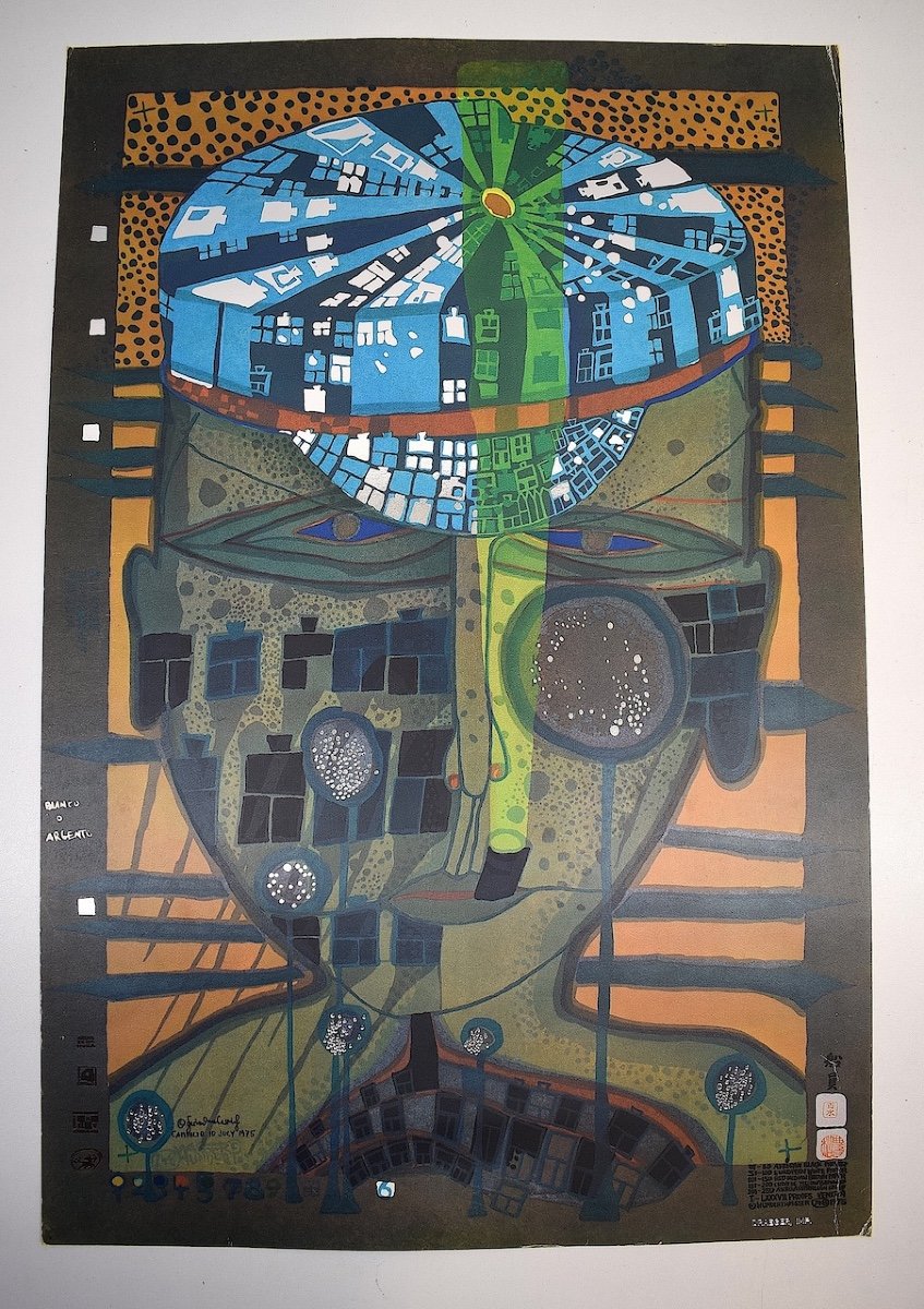 Poster 70s Paul Facchetti Gallery For Hundertwasser Exhibition  Modern Art Rd13-photo-8