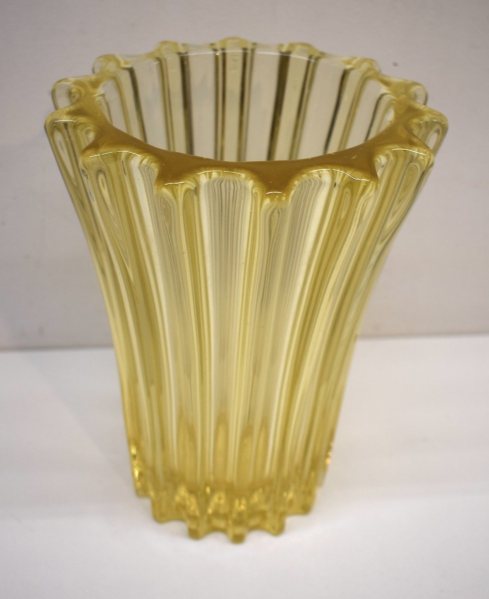 Art Deco Glass Vase By Pierre d'Avesn Circa 1930 1940 Ref675-photo-5