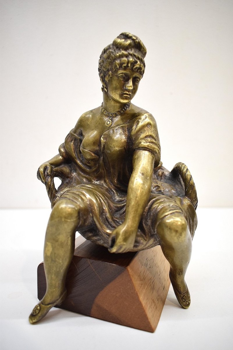 Curiosit&eacute; Bronze &eacute;rotique Femme Assise Curiosa D&rsquo;apr&egrave;s Pradier  XIX &egrave;me Si&egrave;cle Ref676 -photo-6