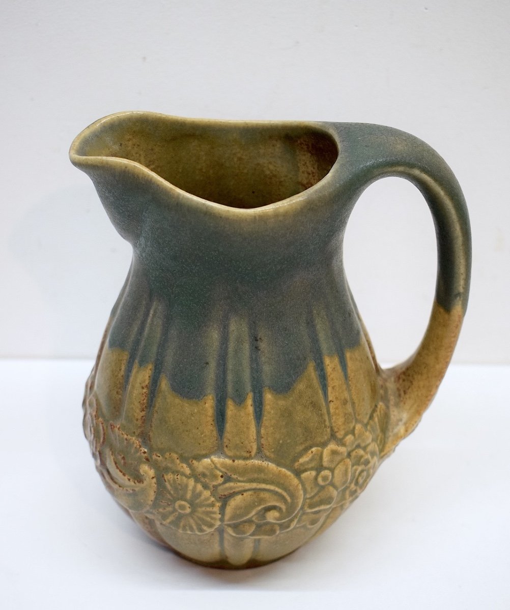 Louis Lorioux Pitcher Pot Stoneware Transition Art Nouveau Art Deco Active In Foëcy Ref680-photo-2