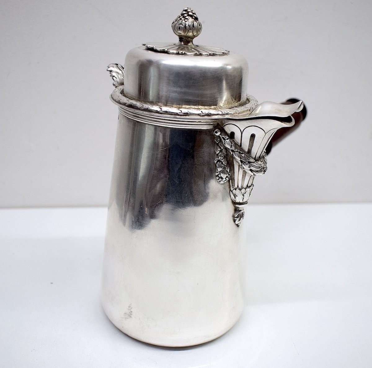 Goldsmith Georges Falkenberg Chocolate Pot In Sterling Silver Louis XVI Style Ref689-photo-2