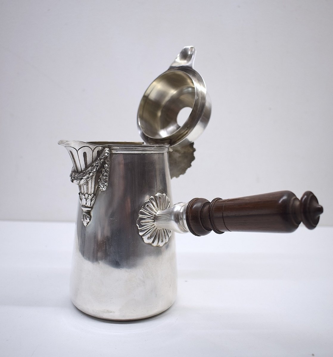 Goldsmith Georges Falkenberg Chocolate Pot In Sterling Silver Louis XVI Style Ref689-photo-2