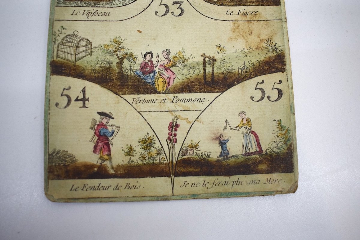 Curiosity Card From An Old Cavagnole Game XVIII 18th Biribi Yellow Dwarf Ref720 -photo-4