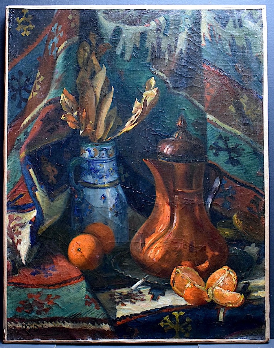 MARIE DOMINIQUE SICILIANO Orientaliste Nature Morte XX ème RT963