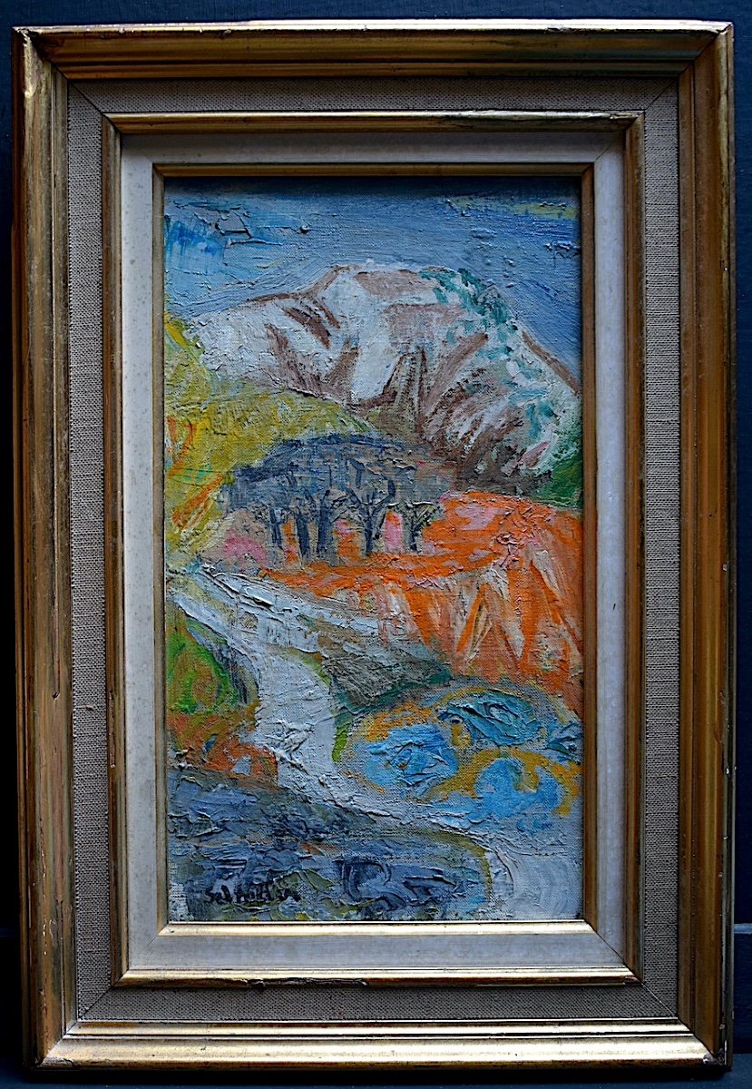 Landscape Fawn Style Signed To Identify XXth Rt964