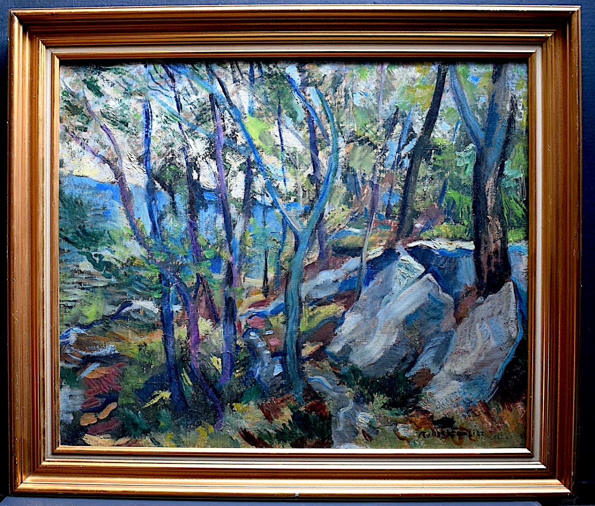 ROBERT LEMERCIER  Provence Côte d'Azur Var Paysage Provençal Style Fauve XX ème Rt974