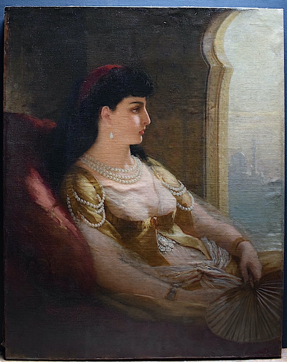 Odalisque Sultane Orientaliste Turquie  Bosphore XIX ème Siècle RT992-photo-5