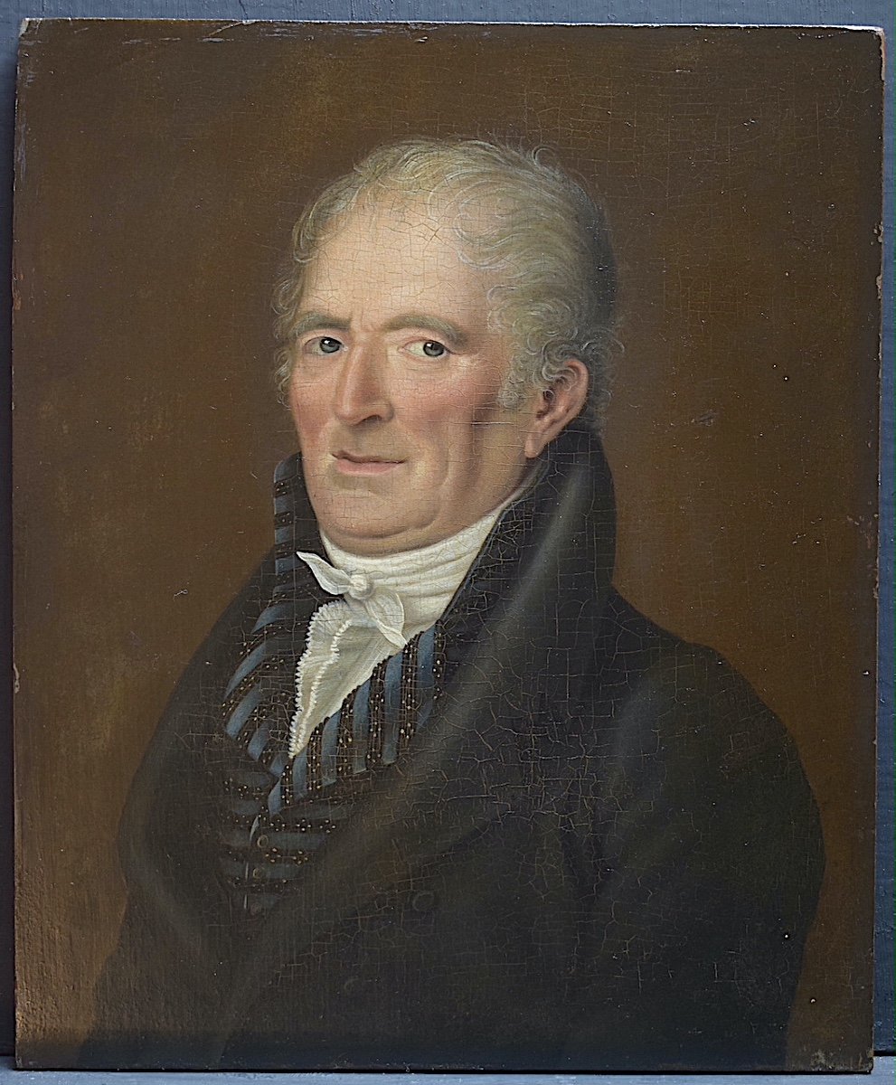Portrait homme Nicolas Sylvestre de Comeau fin XVIII Art lorrain à identifier RT1007-photo-4