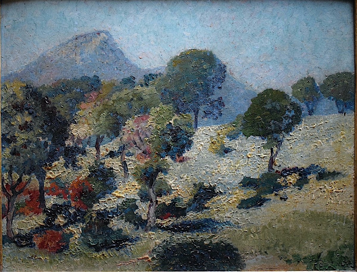 Provençal Landscape Provence Impressionist Unsigned Early 20th Century Rt1020-photo-2