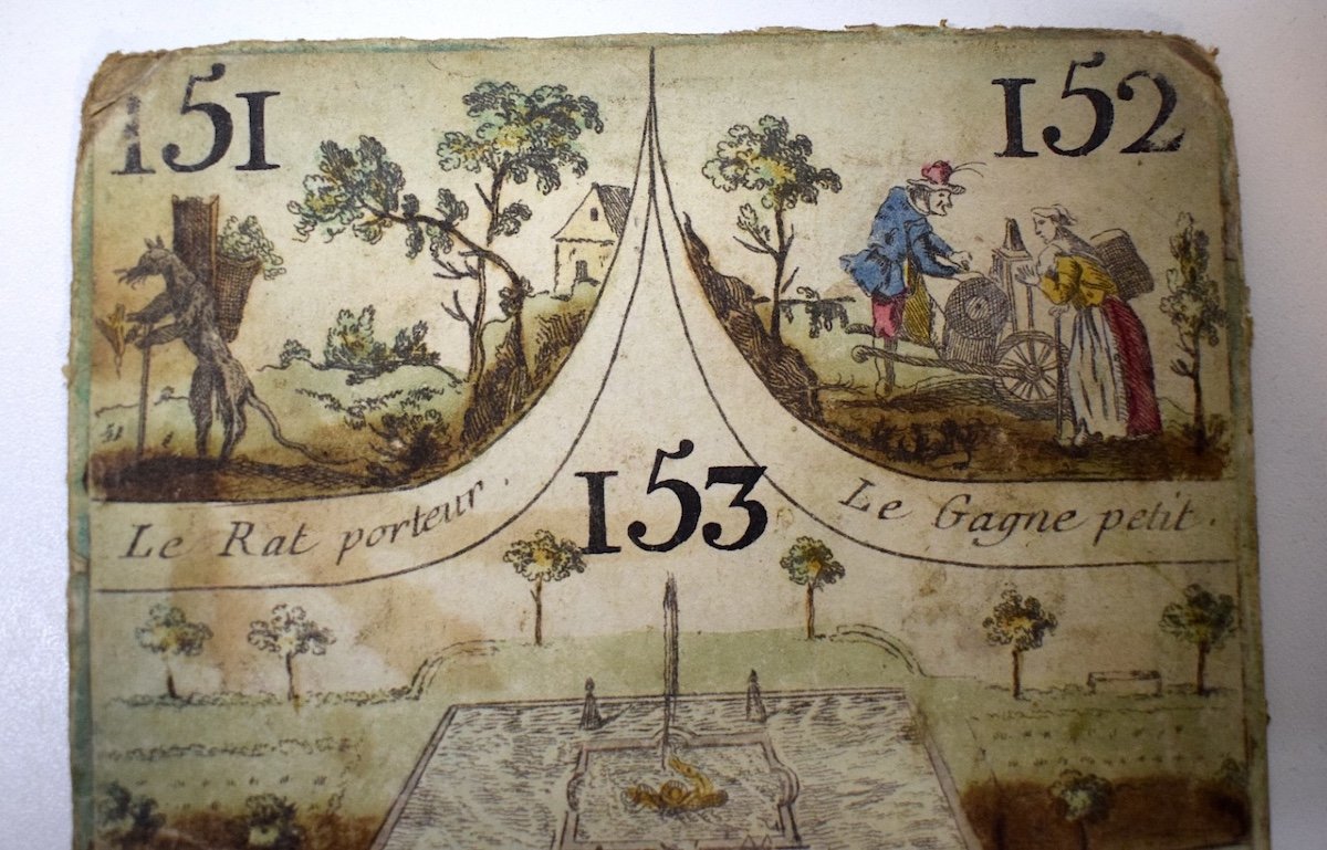 Curiosité Carte d'Un Ancien Jeu De Cavagnole XVIII 18th Biribi Nain Jaune Ref776-photo-3