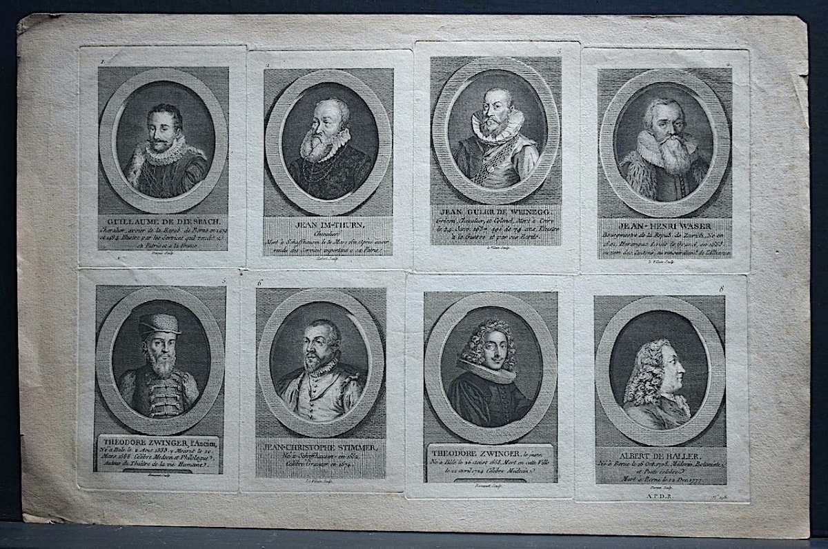 Planche &eacute;poque Fin 18 &egrave;me Si&egrave;cle  Gravures De Portraits  Personnages Historiques Ref1002