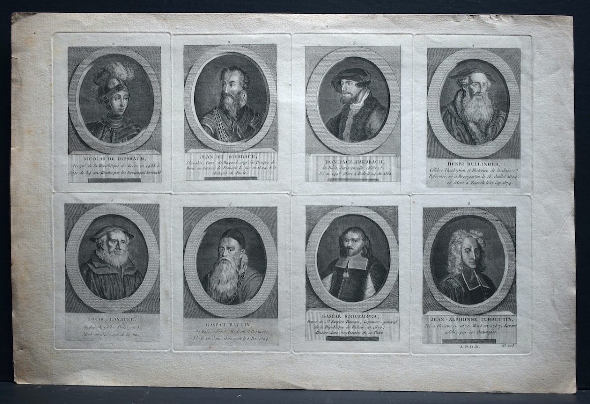 Planche &eacute;poque Fin 18 &egrave;me Si&egrave;cle  Gravures De Portraits  Personnages Historiques Ref1003