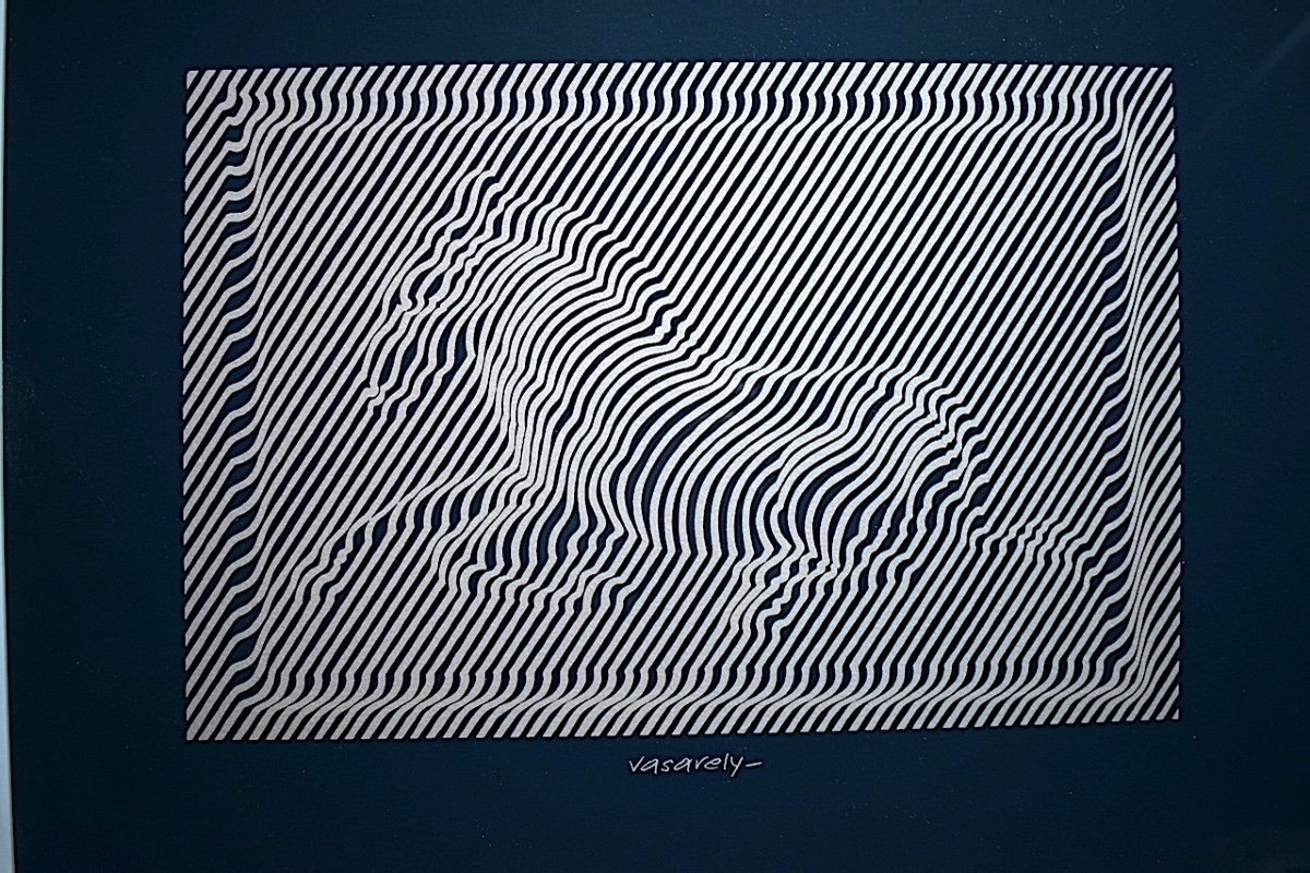 Victor Vasarely Zebra Kinetic Art Op Art Screenprint 20th Rt1201-photo-2