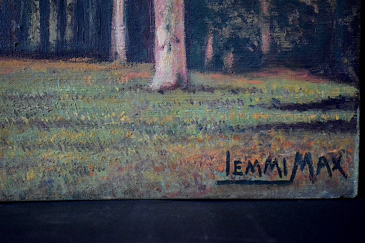 Post Impressionist Landscape Undergrowth Forest Autumn Signed Lemmi Max XX Rt1208-photo-2