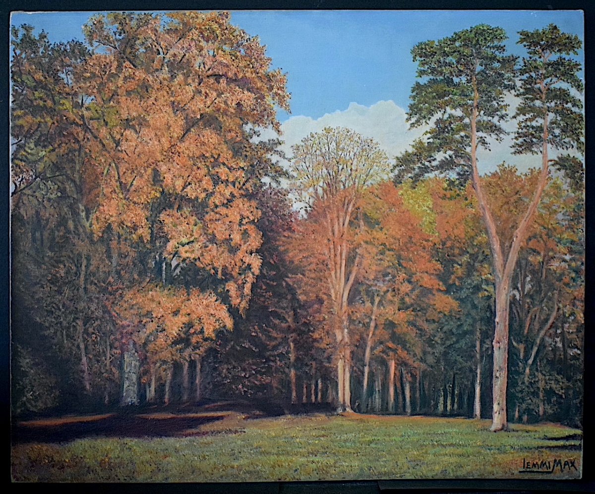 Post Impressionist Landscape Undergrowth Forest Autumn Signed Lemmi Max XX Rt1208