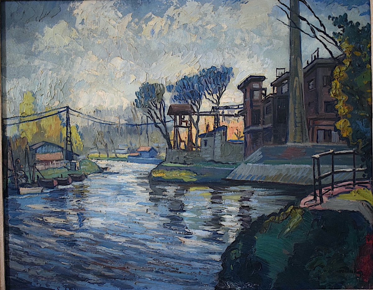 NANDOR VAGH WEINMANN Peintre Hongrois Paysage XX ème Siècle RT1214-photo-2