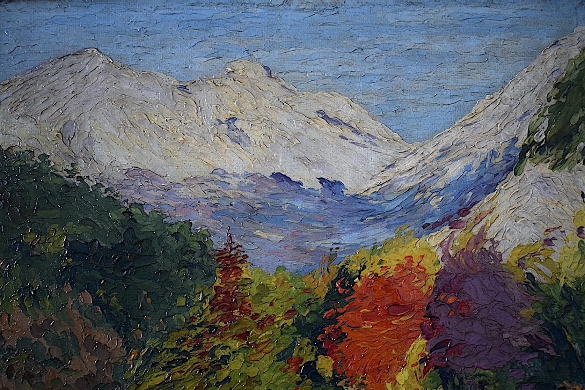 Paysage De Montagne Impressionniste Signé DALLONS Daté 1925 XX ème Siècle RT1217-photo-1