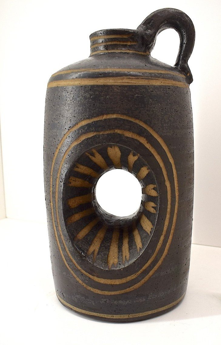 Jan Van Stolk Imposing Ceramic Art Pitcher Vase Circa 1950 1960 Ref1017 