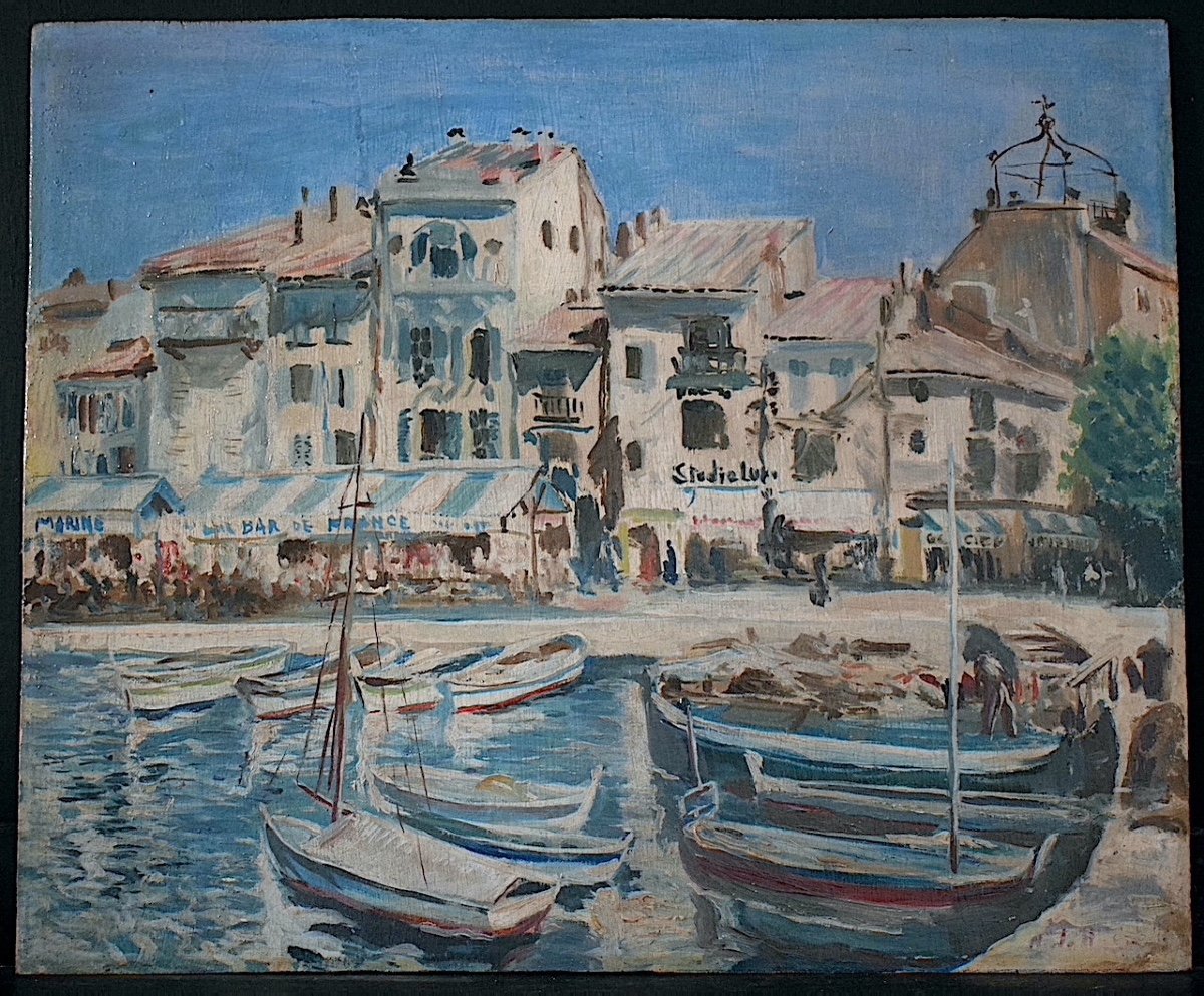 Marine Port Of Cassis Provence 50s Post Impressionist To Identify Rt1218-photo-5