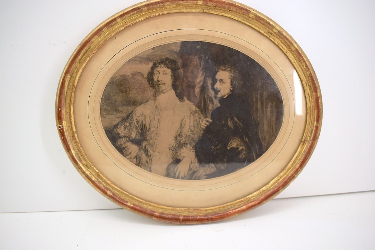 Framed Engraving Self-portrait Of Anthony Van Dyck And Portrait Of Endymion Porter Ref1019-photo-3