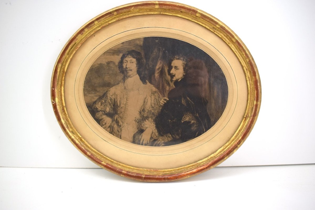 Framed Engraving Self-portrait Of Anthony Van Dyck And Portrait Of Endymion Porter Ref1019-photo-4